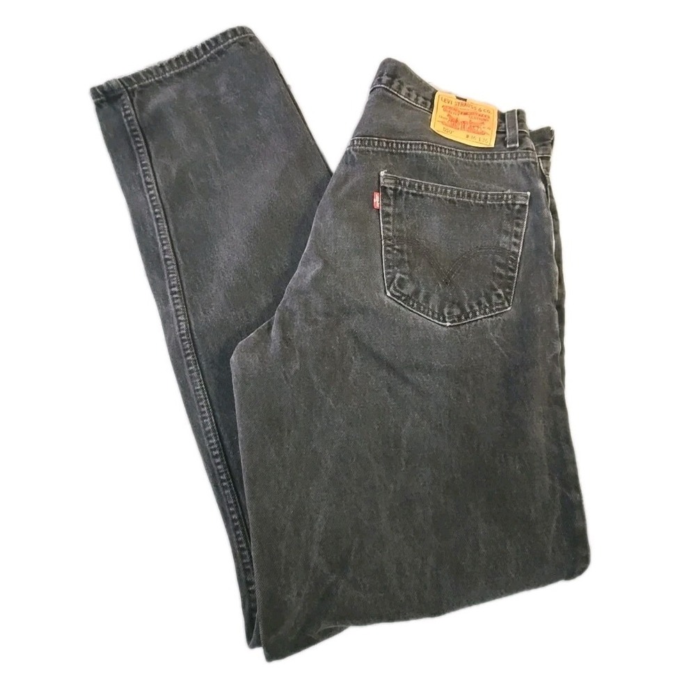 Vintage Levis Jeans Mens 36X36 Black 550 Relaxed Fit Denim Faded Y2k 90s Vtg